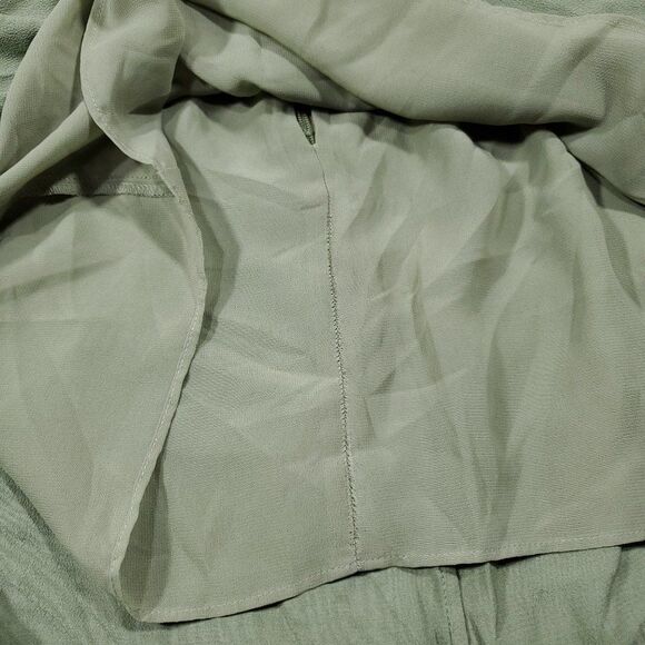 READ Aritzia Wilfred Pursuit Faux Wrap Midi Skirt Green Tulip Hem Size Small - Picture 8 of 10